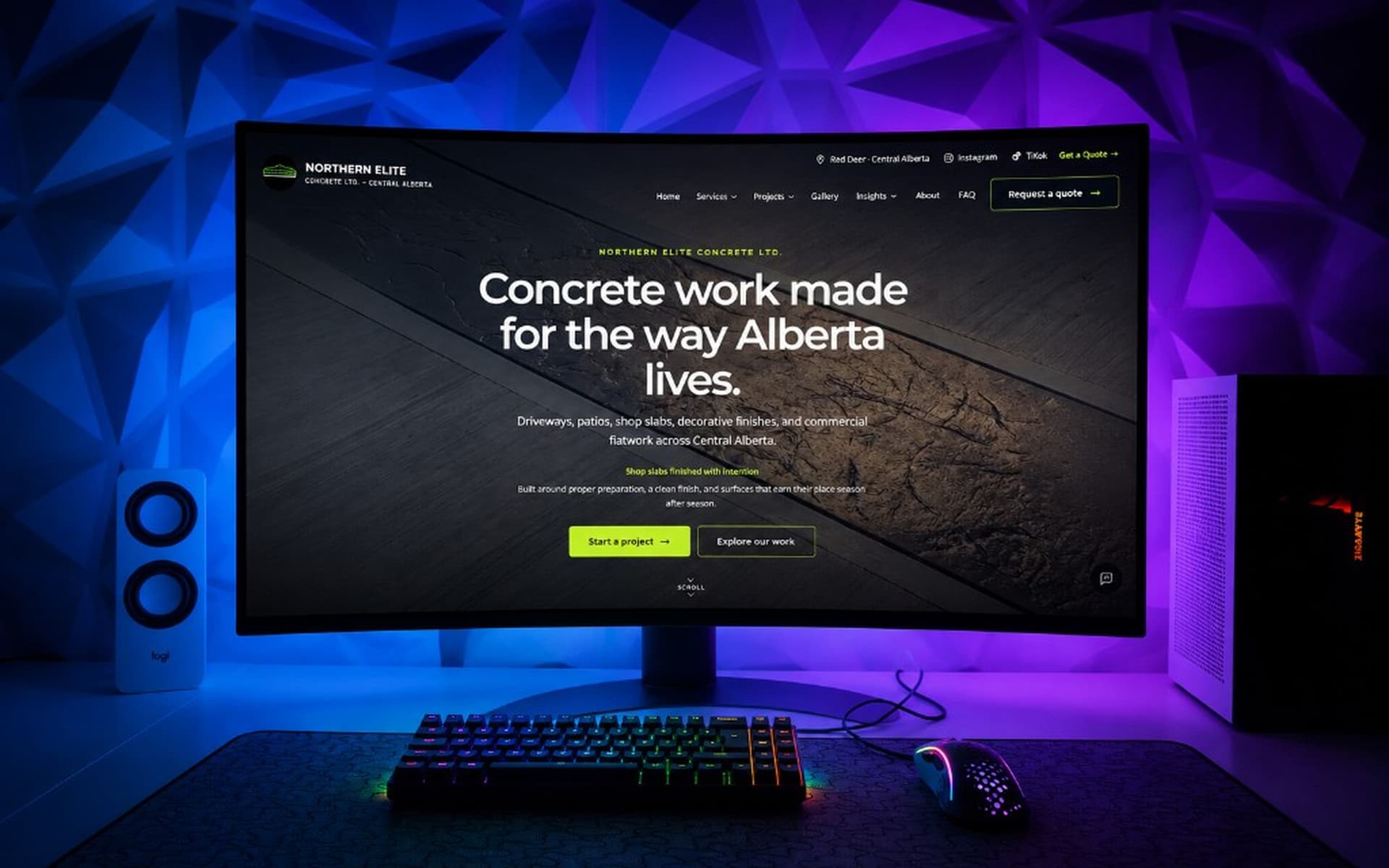 Northern Elite contractor site device mockup