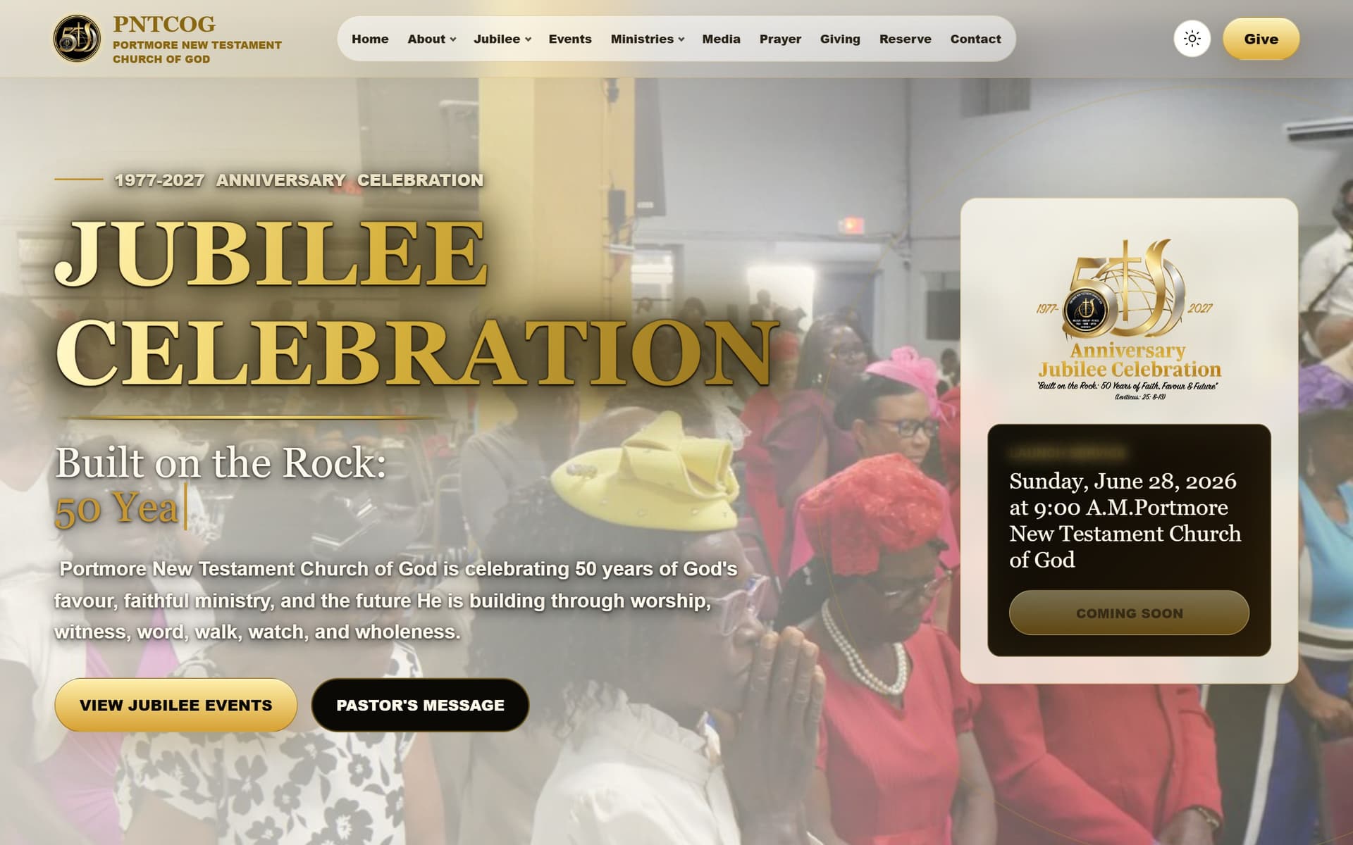 PNTCOG church website site screenshot