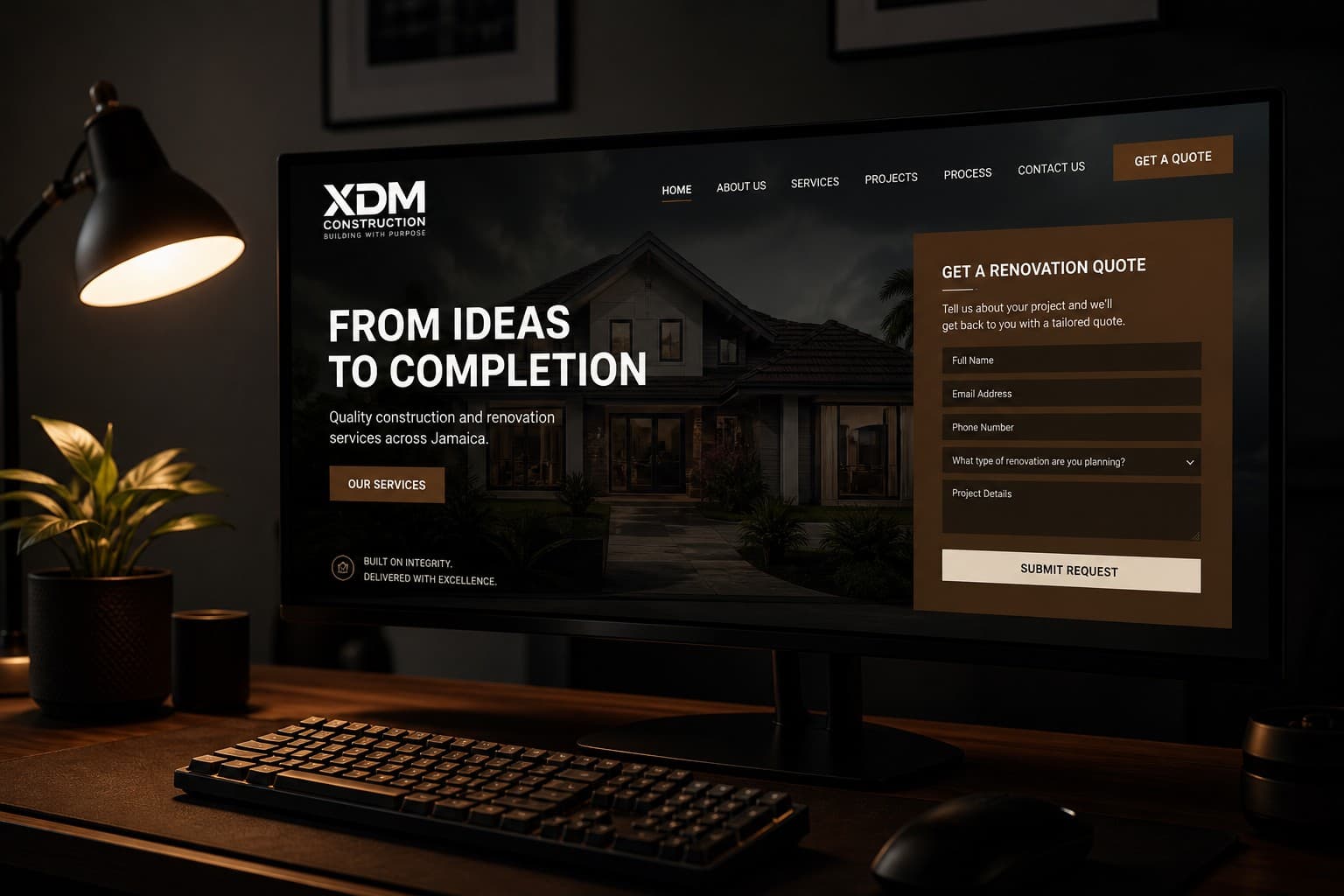 XDM Construction site device mockup