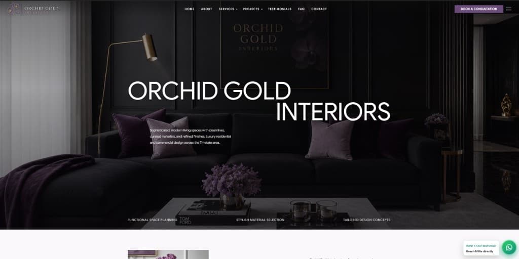 Orchid Gold Interiors site screenshot