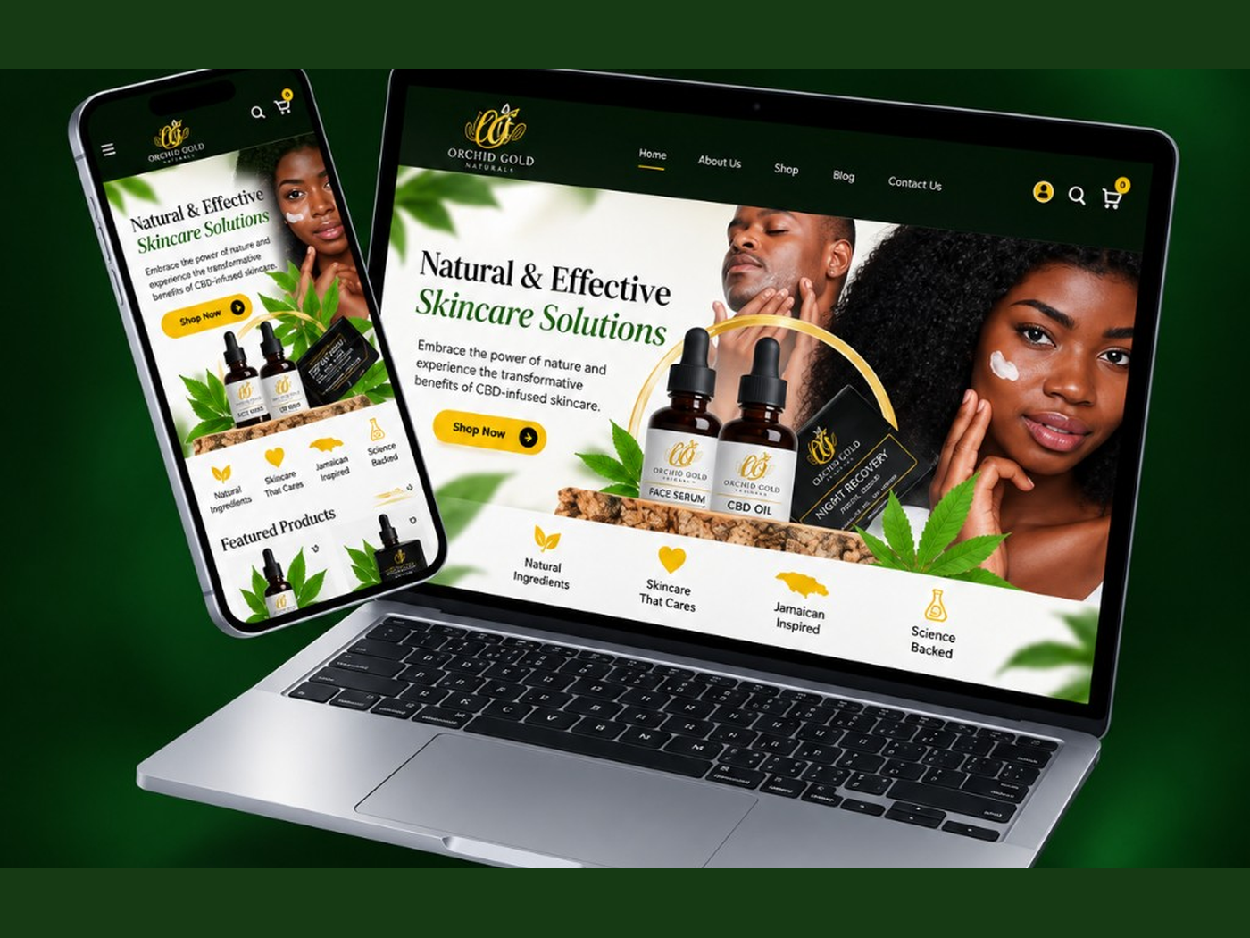 Custom Build website on laptop and phone