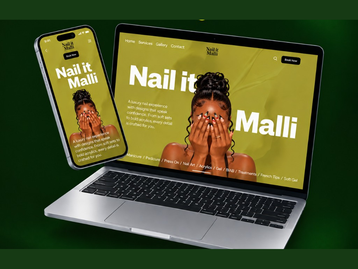 Service Business website on laptop and phone