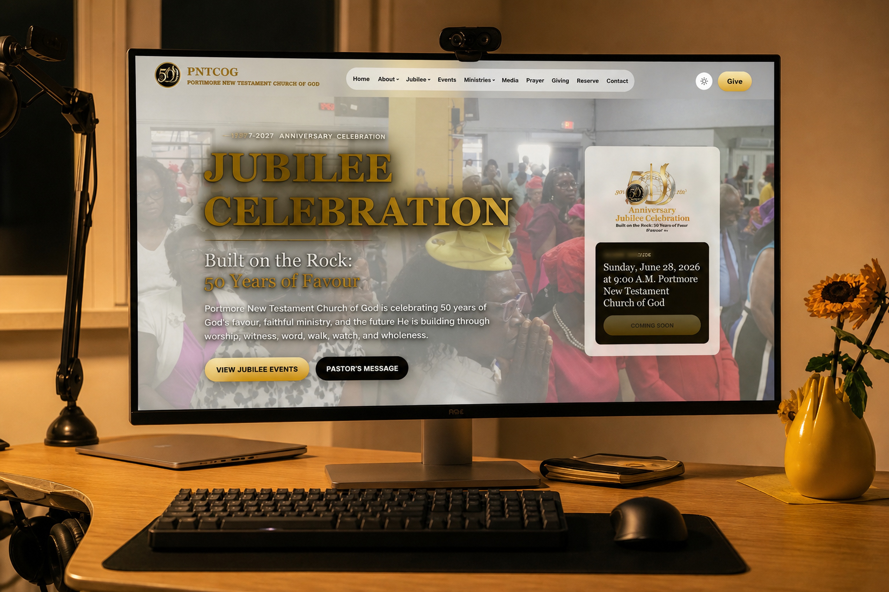 PNTCOG church website device mockup