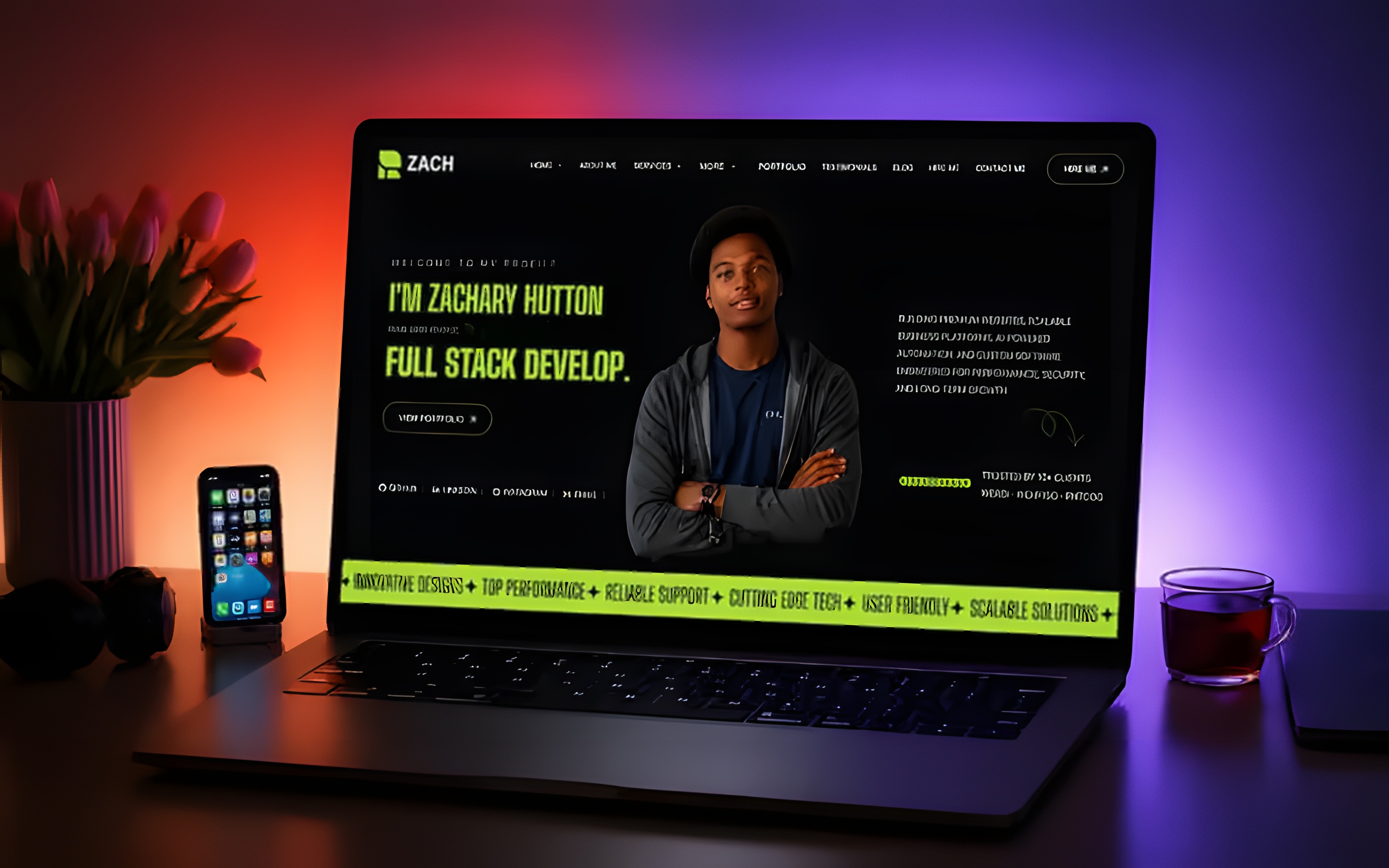Zachary Hutton portfolio device mockup