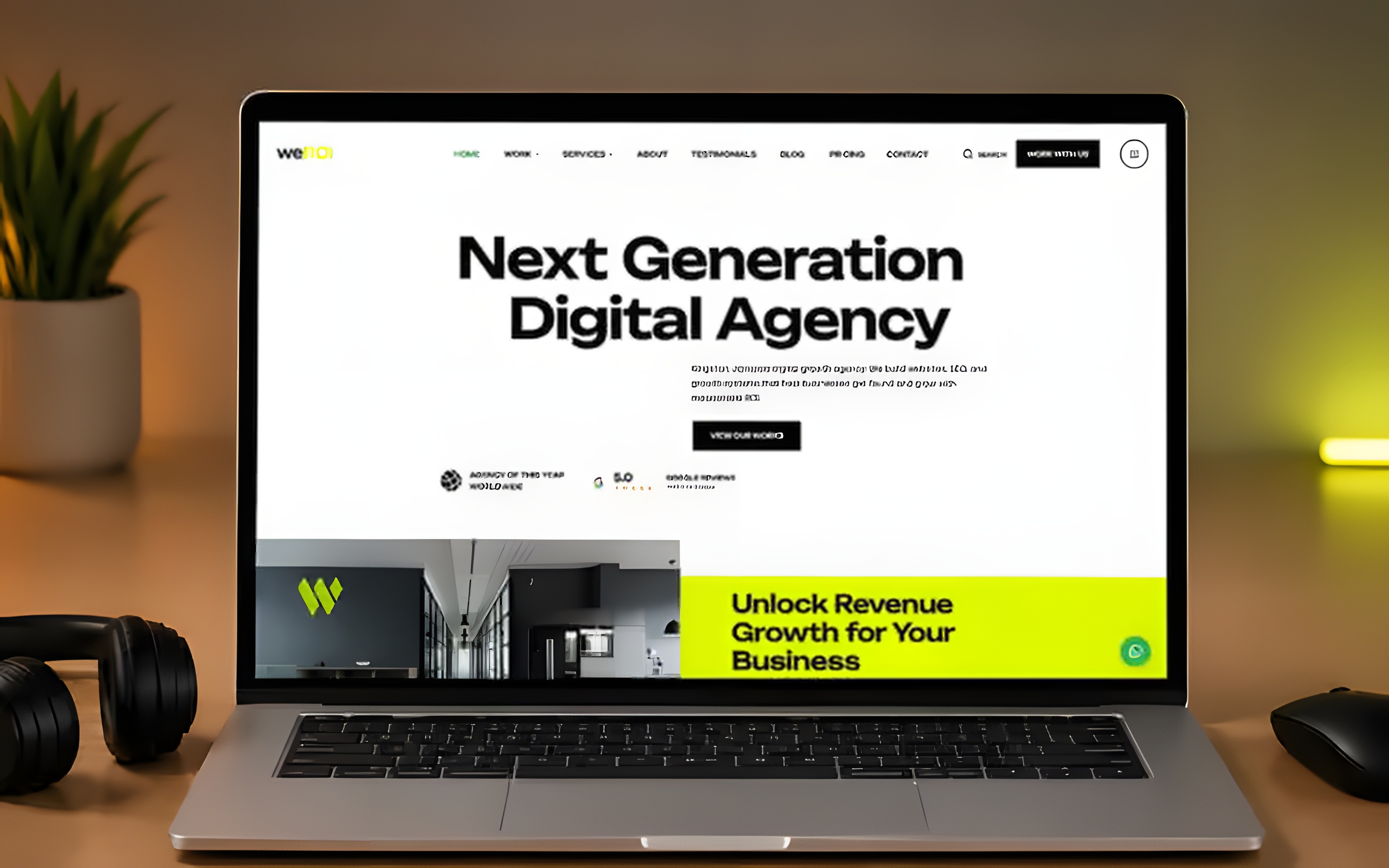 weROI agency site device mockup